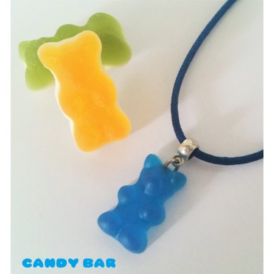 Collier gummy bear bleu