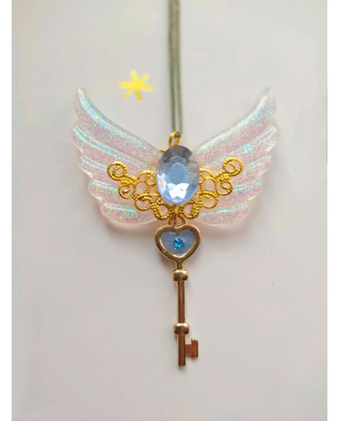 Collier clé ailée gemstone Collier clé ailée gemstone