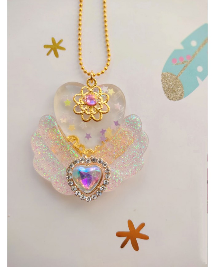 Collier coeur ailé
