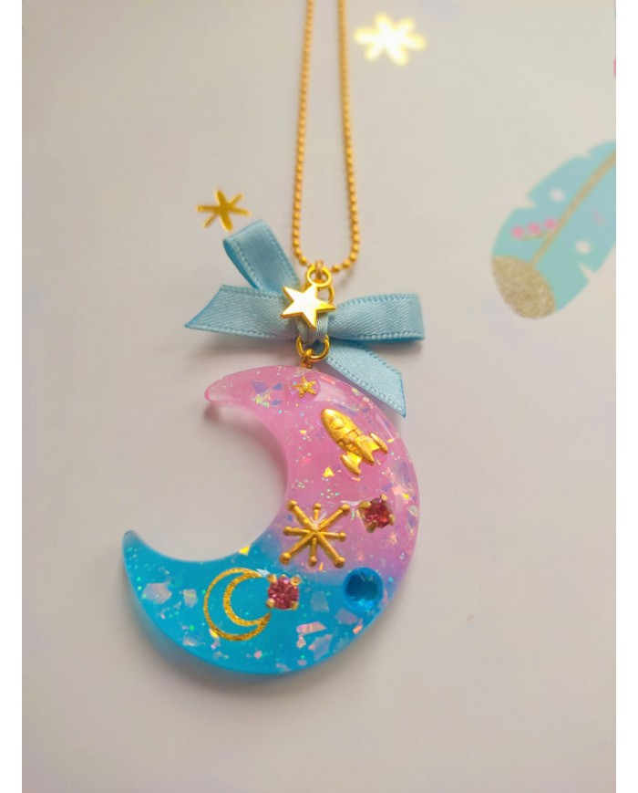 Collier lune galaxie Magical girl